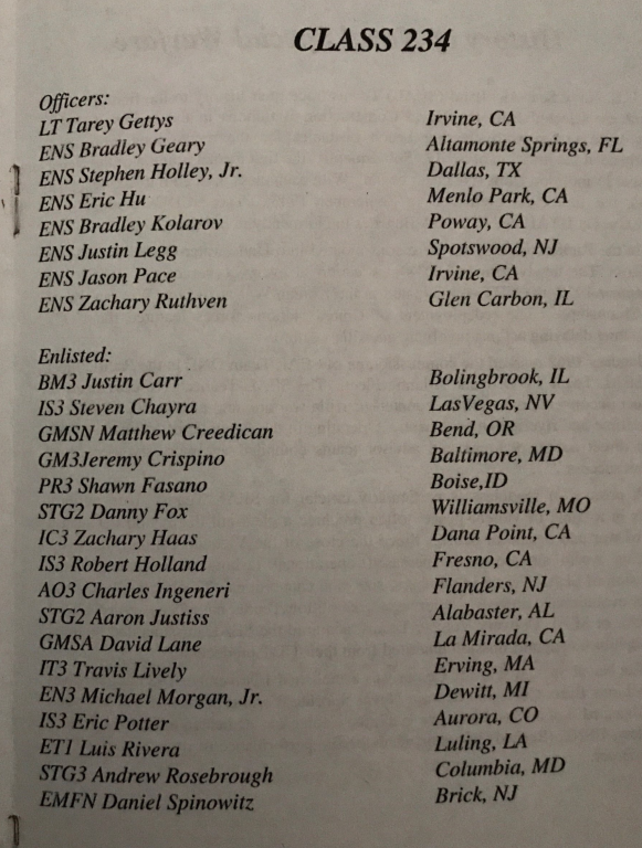 brotes clase 234 lista de graduación