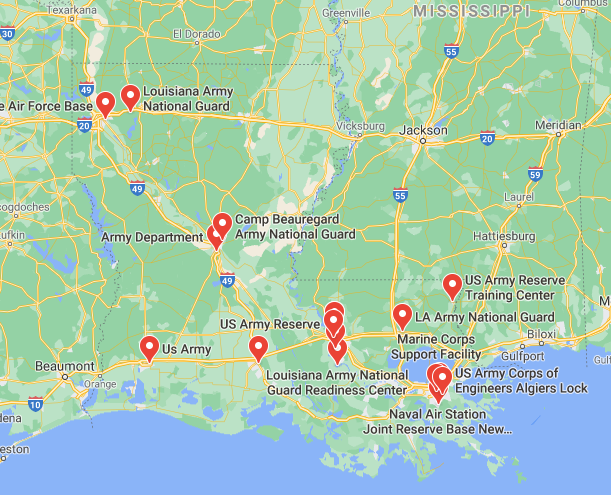 Bases militares en Louisiana