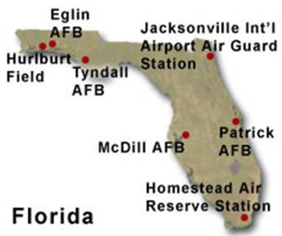Bases de la Fuerza Aérea en Florida