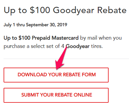 formulario de reembolso de llantas goodyear