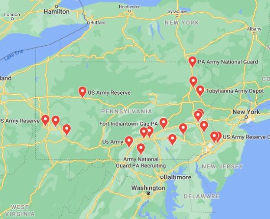 Bases militares en Pensilvania