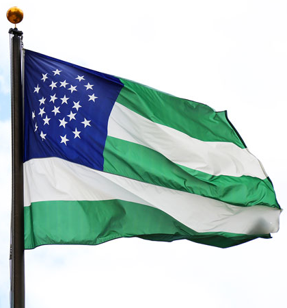 bandera de nypd con franja verde