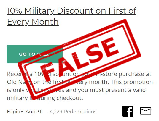 descuento old navy primer día del mes