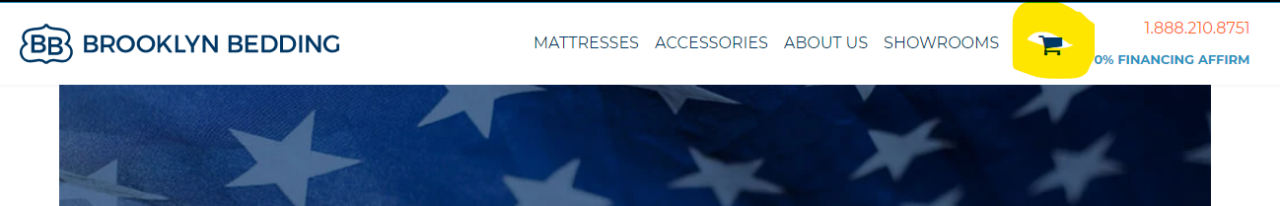 Carrito de compras con descuento militar de Brooklyn Bedding