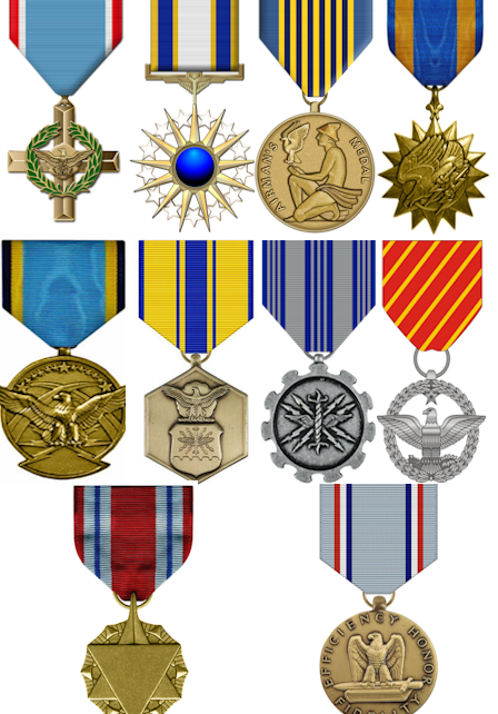 Medallas de la Fuerza Aérea clasificadas en orden
