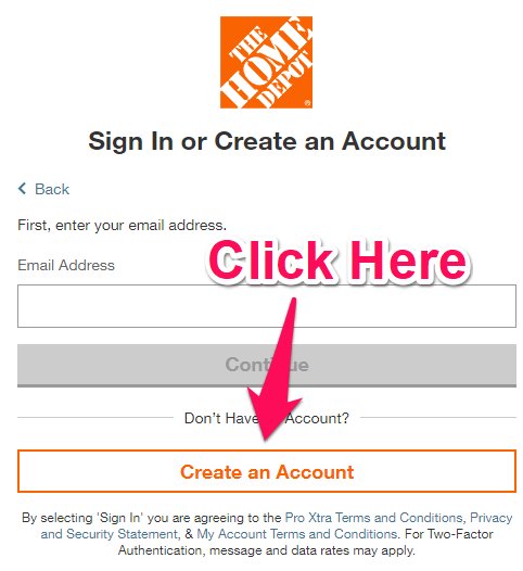 home depot crear una cuenta