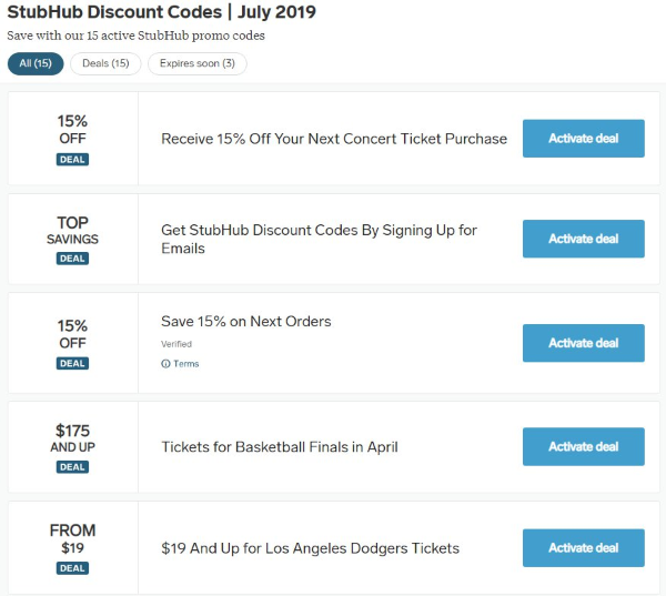 Códigos de descuento de Business Insider Stubhub
