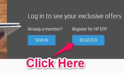 registrarse para una cuenta hp