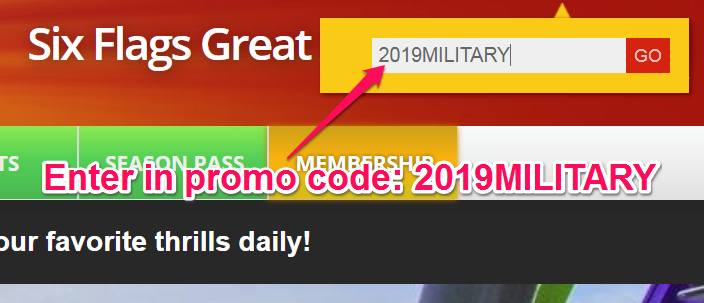 código de promoción de descuento militar de seis banderas