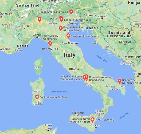 Bases militares estadounidenses en Italia