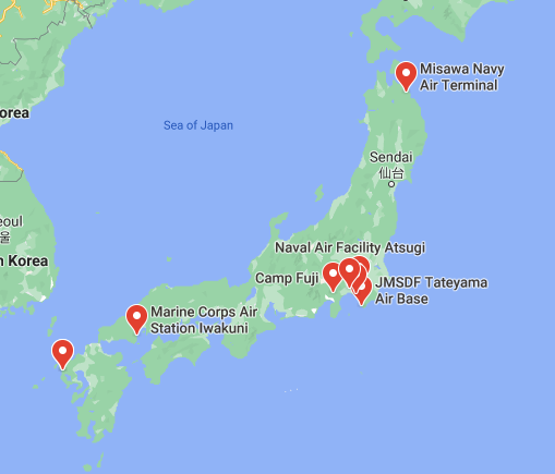 Bases de la Marina de los EE. UU. En Japón