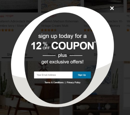 oferta de correo electrónico de cupón de exceso de existencias